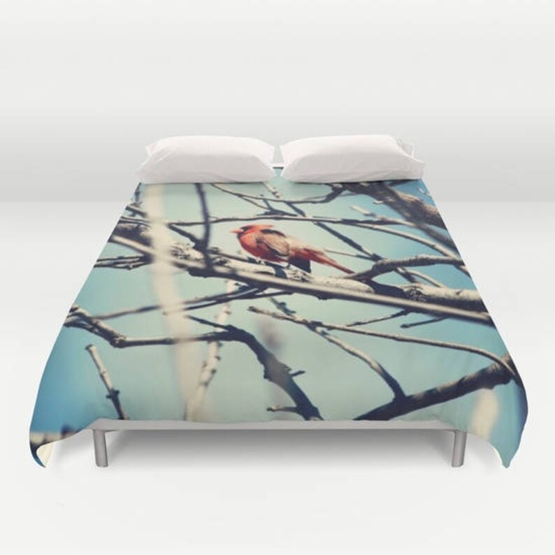 Duvet Cover Cardinal Duvet Covers Queen Hipster Home Etsy