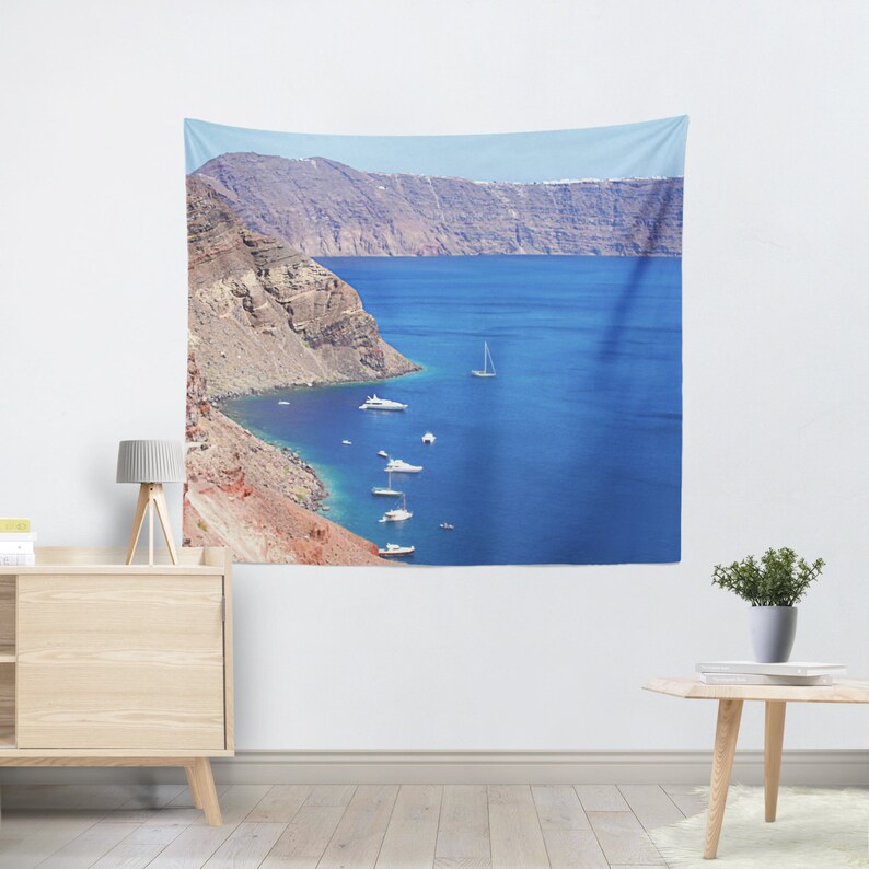 Greek Island Tapestry Dorm Tapestry Wall Hanging Etsy