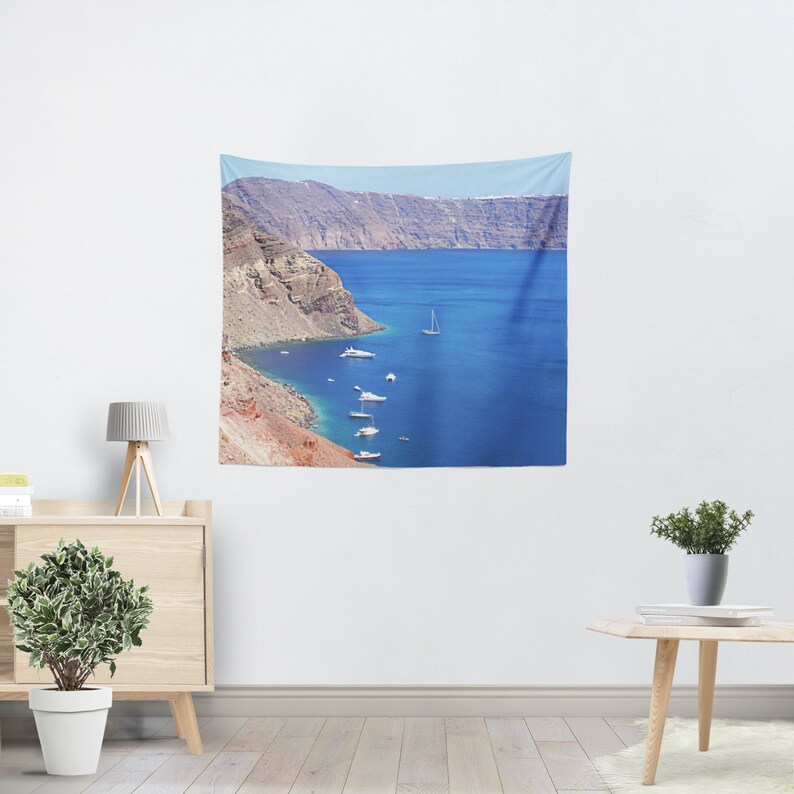 Greek Island Tapestry Dorm Tapestry Wall Hanging Etsy
