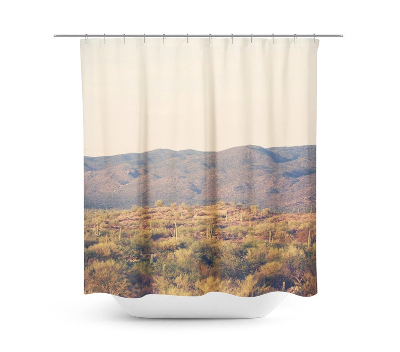 Mountain Shower Curtain Desert Home Decor Rustic Bathroom Etsy