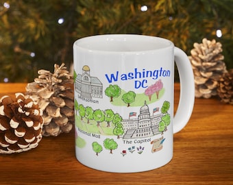 Taza de cerámica de Washington D. C.: recuerdo de la capital (325 ml)