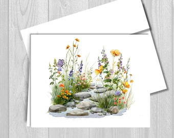 Wildflower Creek Notecard Set: Floral Stationery Gift