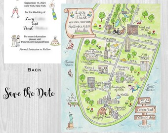 Tarjeta de invitación de boda personalizada con diseño de acuarela (digital)