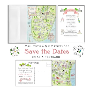Tarjeta para guardar la fecha, mapa de boda personalizado, mapa dibujado a mano, mapa de acuarela, bolsa de invitados, boda de destino, plantilla de mapa de boda,