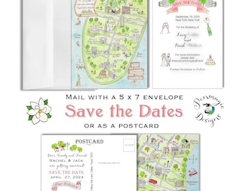 Tarjeta de invitación de boda personalizada con diseño de acuarela (descarga digital)