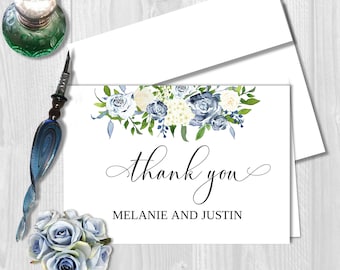 Thank You Cards Personalized With Your Name, Wedding Thank you cards, Shower Thank you cards, Notecard gift