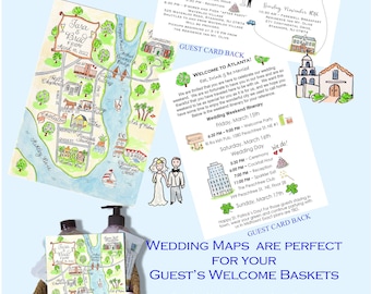 Impresión solo para impresiones de mapas de bodas a doble cara. Añadir a la compra del mapa