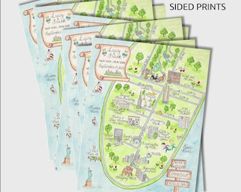 Impresión solo para impresiones de mapas de bodas, complemento de una cara para la compra del mapa