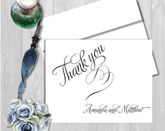 Personalized Thank You Cards: Wedding, Shower, or Gift (Set of 8)