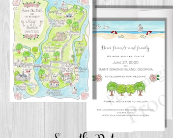 Tarjeta de invitación para boda con acuarela personalizada (descarga digital)