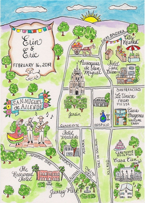 Custom Wedding Map Of City Of Your Choice Watercolor Map Etsy