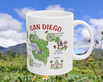 Taza de cerámica de San Diego: Taza de café con recuerdo de la ciudad (325 ml)