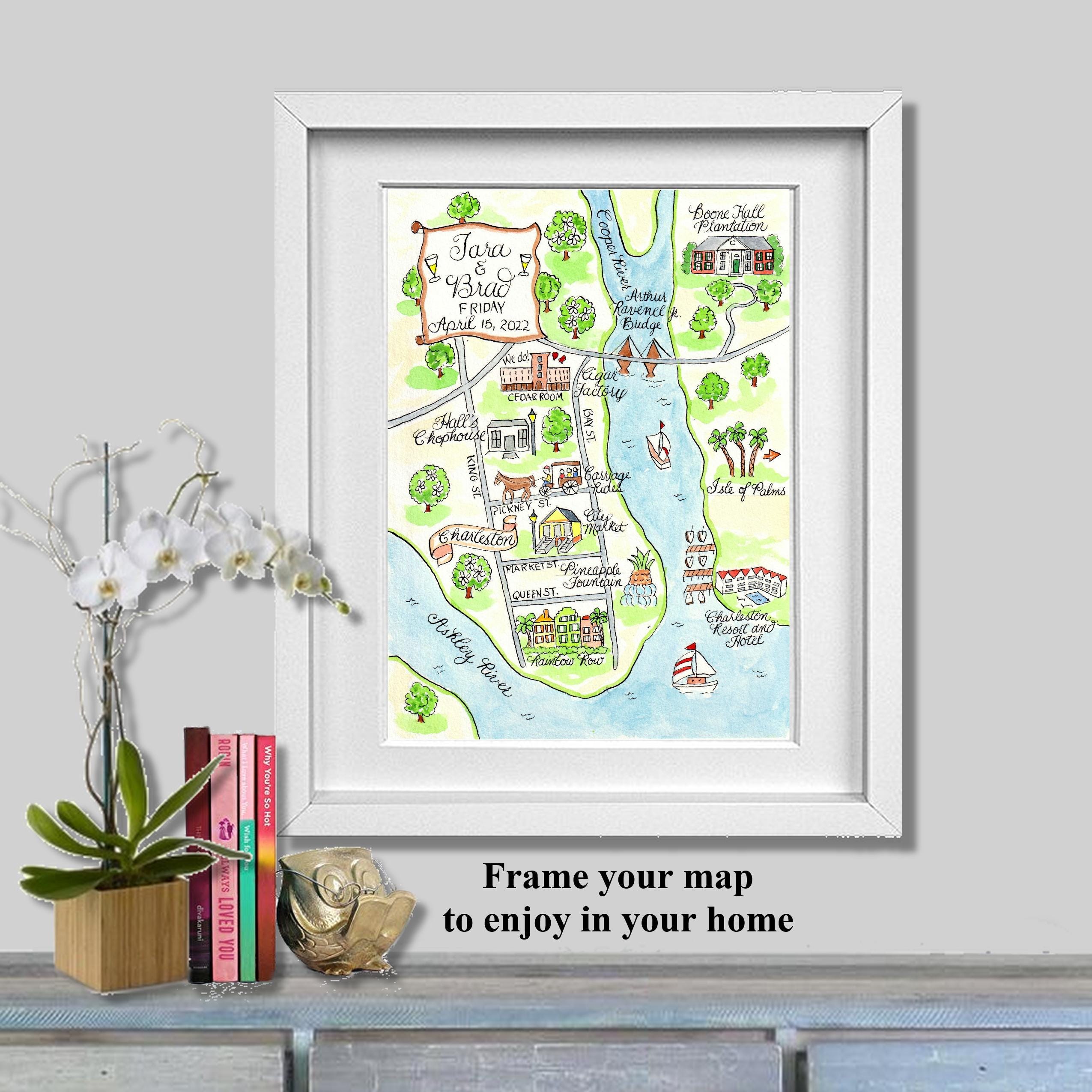 Printable Custom Map, Custom Wedding Map for Guest Bags or Save the ...