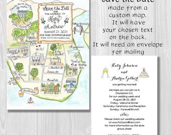 Tarjeta de invitación de boda personalizada con diseño de acuarela (descarga digital)