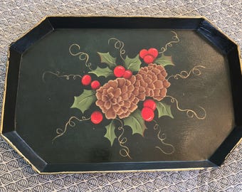 Vintage Tole Tray/ Christmas Tole Tray