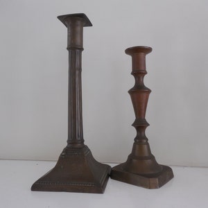 Antique Candle Sticks/ set of 2/ Halloween decor/ Cottage Decor