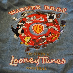 Warner Bros. Looney Tunes Denim Shirt Vintage  shirt 1990's/ Cartoon Memorabilia