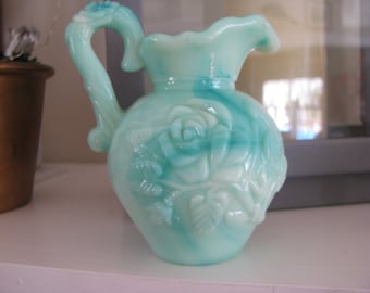 Avon Jade Green Victorian Rose Pitcher/ Avon Collectable