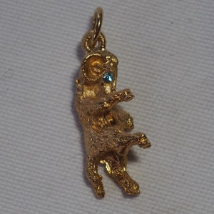 Gold Aries Ram Charm/ Vermeil Zodiac Charm/ Year of the Goat