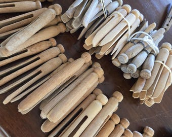 Vintage Clothespins  Bundles/ Set of 8