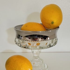 Indiana Glass Silver Rim Compote