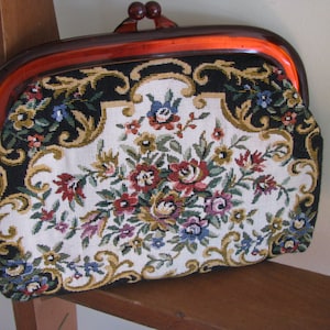 Vintage Needlepoint Clutch / Purse