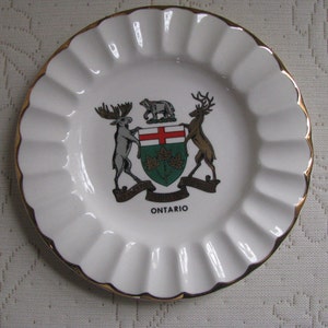 Vintage Souvenir Plate Ashtray from Ontario Canada