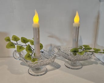 Vintage Glass Candle Holders