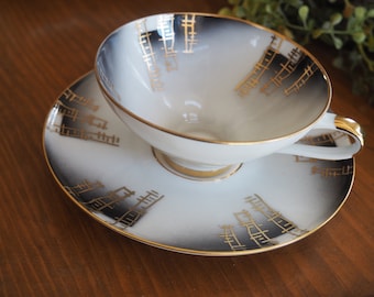 Alka Bavaria, Fine Kobalt, Bone China Teacup Saucer Plate Trio
