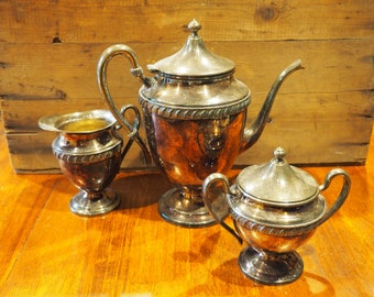 VENTE vintage Silver Tea/Coffee set F.B. Rogers 1883 plaque d’argent