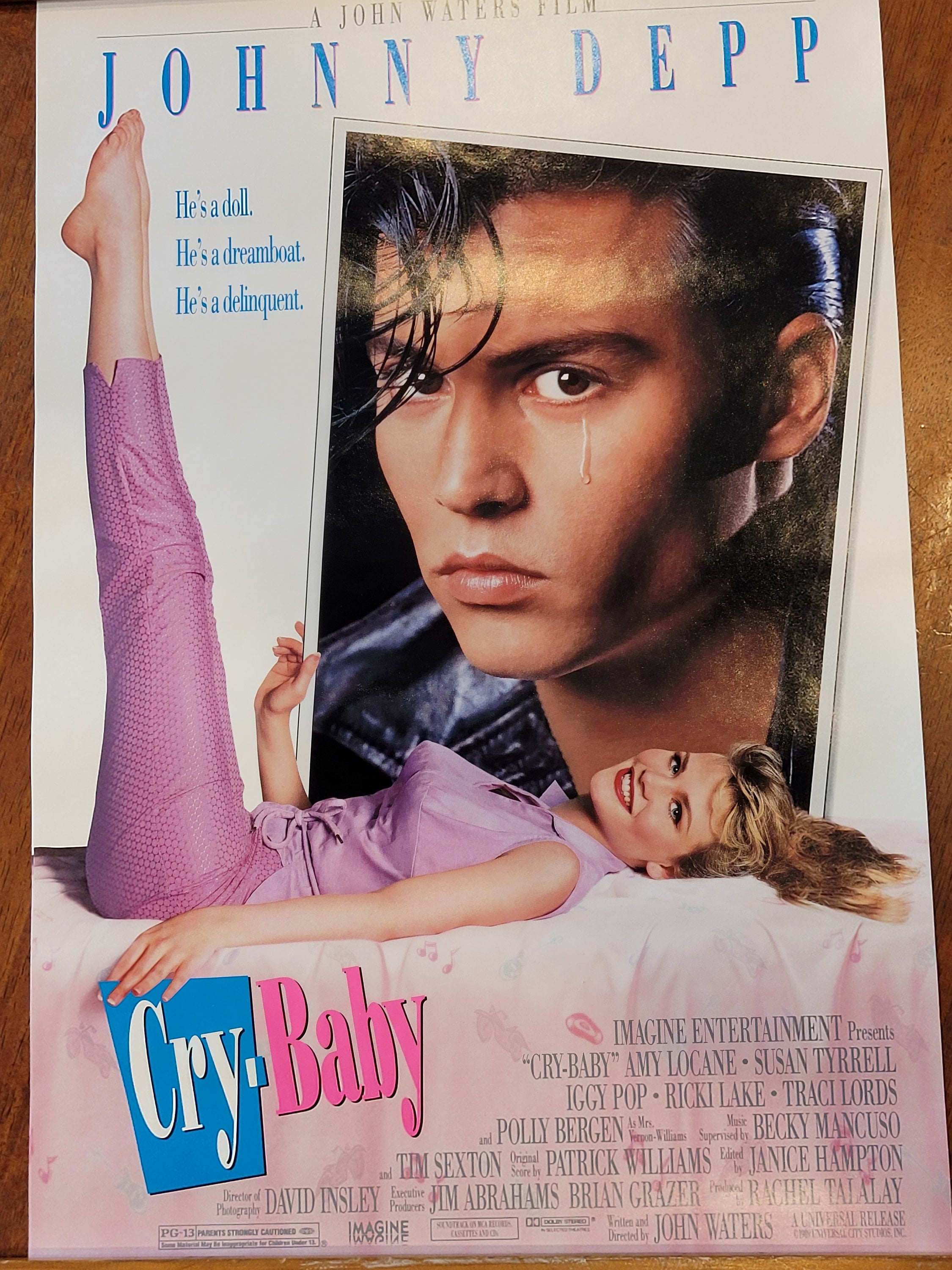 Cry-baby 1990 Movie Poster/ Johnny Depp/ Original Poster UK