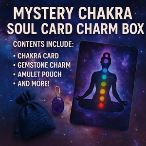 Caja de cartas y amuletos del Chakra Misterioso del Alma – Elige un número – Regalo espiritual personalizado – Oráculo energético – Mensaje personalizado