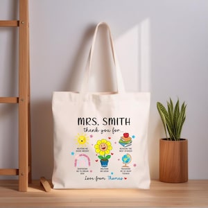 Campus canvas draagtas, gepersonaliseerde draagtas leraar waardering cadeau, draagtas leraar, draagtas leraar, cadeau leraar waardering leraar
