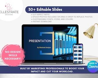 Technology Business PowerPoint Presentation Template: 30+ Slide Deck Tech Startup Idea (Digital Download)