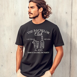 Bachelor Party Shirts, Groomsmen Shirt Gift Personalized, The Bachelor Club Shirt, Liquor Bachelor Shirt, Custom Location Bachelor Party Tee
