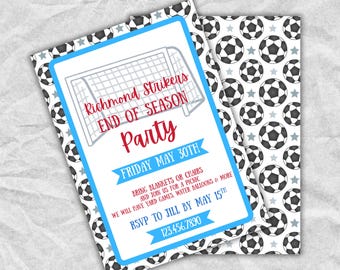 Editable Soccer End of Season Party Invitation Template (Digital Download)