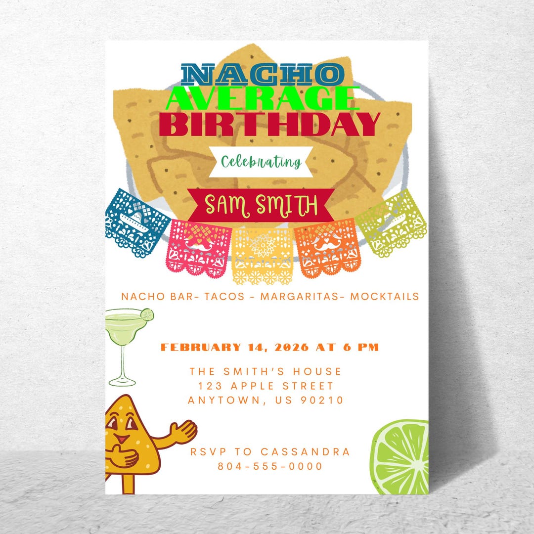 Nacho Birthday Invitation | Nacho Theme (digital Download) - Etsy
