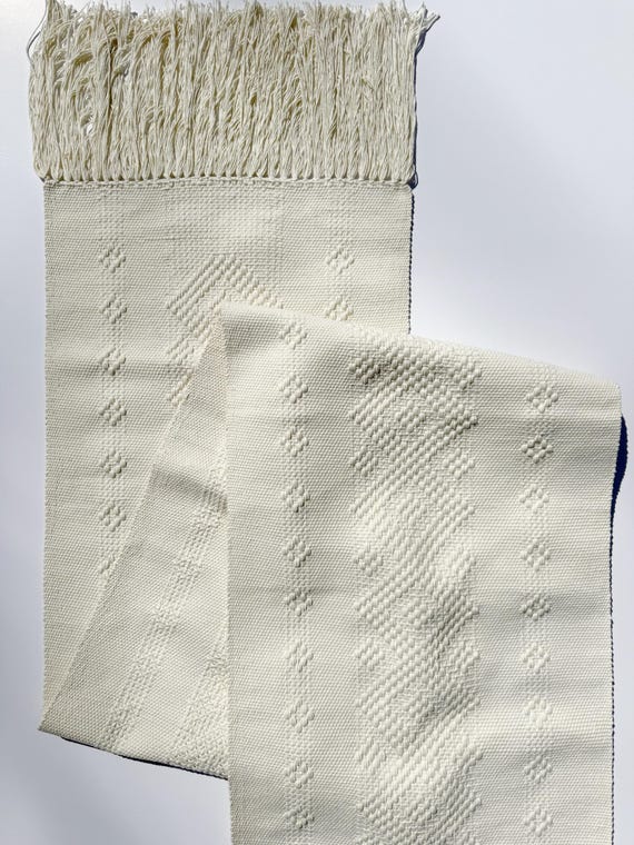 Oaxacan Cotton Table Runner | Backstrap Loom | Natural Beige Spring Table Decor| Bohemian Style