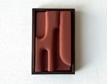 Terracotta 3D Wall Art: Modern Abstract Clay Relief Sculpture