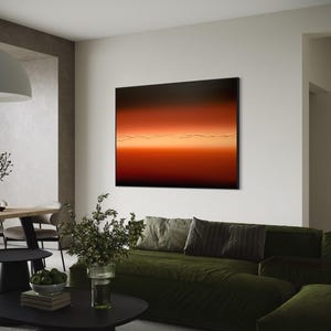 Original Farbverlaufskunst in Gebranntes Orange und Erdtönen, Moderne Abstrakte Leinwand mit Riss-Detail, Großer Akzent Wohndekor, Ombré Leinwand