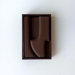 Gypsum 3D Wall Art in Wood Frame: Modern Minimalist Sculpture