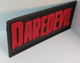 Daredevil Blood Red Born Again 3D printed Logo Wall Hanging B Stock