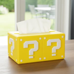 Super Mario Tissue Box Cover, Vragendoos Tissue Box Houder voor Woondecoratie Cadeau voor kinderen Spelkamer Muntautomaat voor Bureau Opstelling, Servethouder