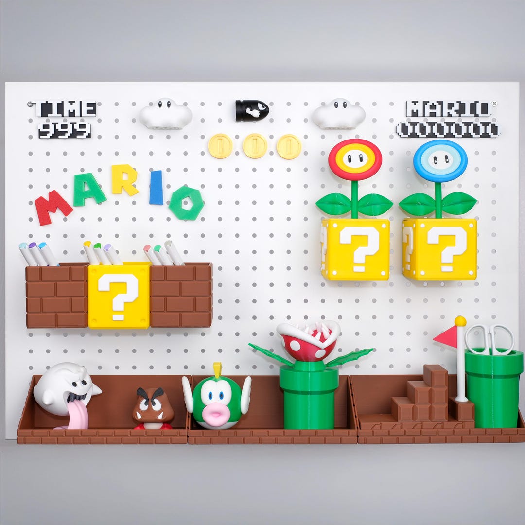 Super Mario Magnetic Decor, 3D Printed Fridge Magnets, Pegboard ...