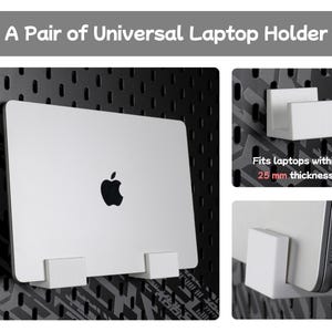 Tillbehör för skrivbordsmontering, tangentbordsfäste, surfplatteställ, mushållare, prylorganisatör, kompatibel med SKADIS och 1/4'' hylsplatta Laptop Holder