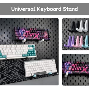 Tillbehör för skrivbordsmontering, tangentbordsfäste, surfplatteställ, mushållare, prylorganisatör, kompatibel med SKADIS och 1/4'' hylsplatta Keyboard Stand