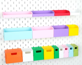 Pegboard Storage Bins, Pegboard Organizer Cup Containers, Storage Drawer for IKEA SKADIS or 1/4 inch Pegboard Accessories | Wall Organizer