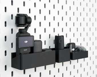Dji Osmo Pocket 3 Wall Mount for IKEA SKÅDIS or 1/4 Pegboad Accessories | Pocket 3 Holder with Extra Slot | Camera Organizer Accessories