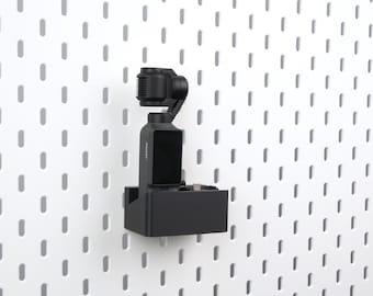 DJI Osmo Pocket 4 Pegboard Holder, Wall Mount Camera Stand, Accessory Organizer for IKEA SKÅDIS & 1/4 Inch Pegboard