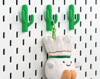 Pegboard Hooks for SKADIS or 1/4” Pegboard Accessories, Super Mario Cuctus Hook for Garage Room, Playroom, Living Room Organization